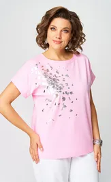 Блуза Rumoda 2252 (короткий рукав) розовый