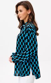 Blouse VIZAVI 735 cherno-goluboj