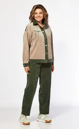 Suit Ольга Стиль S1059 bezhevo-zelenyj