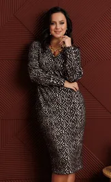 Sukienka Galean Style 952.1 korichnevyj uzor