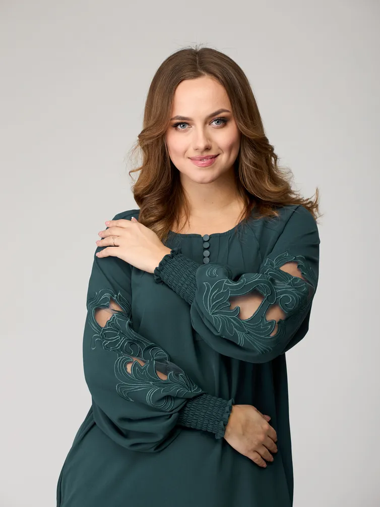 Sukienka SandyNA #130118 sero-zelenyj