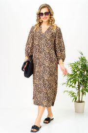 Платье Ava fashion арт. М-191 коричневый-бежевый