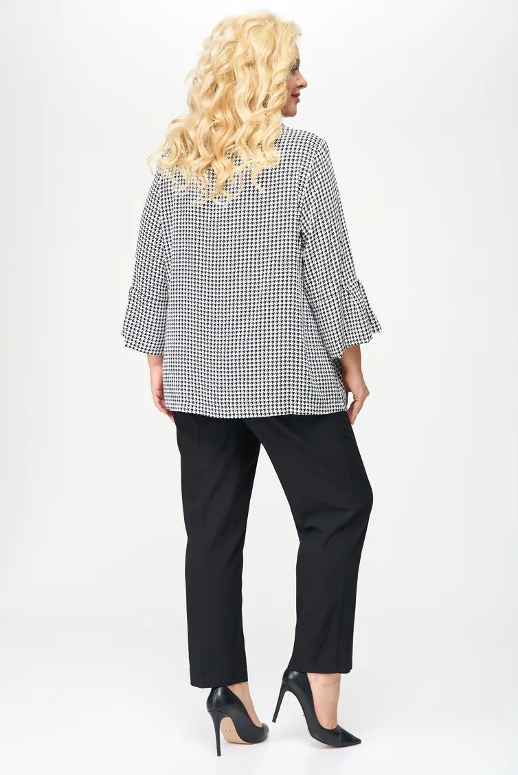 Bluzka Abbi #4022 belo-chernyj
