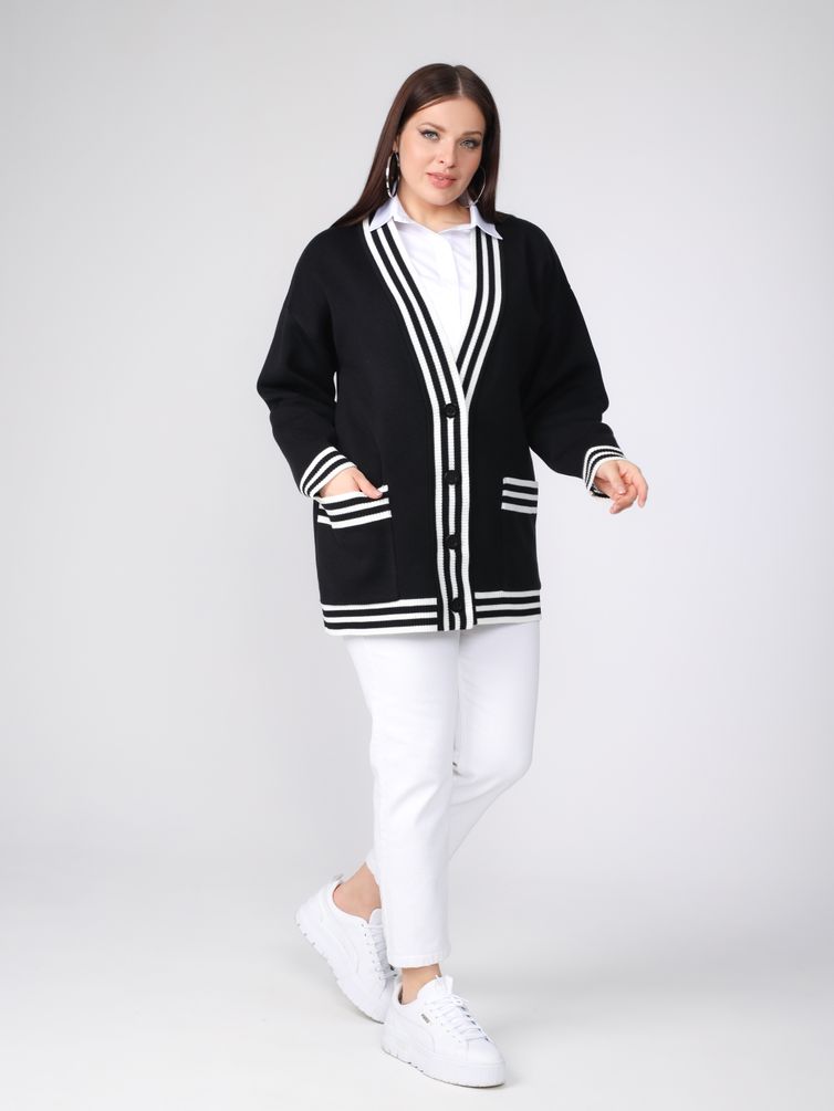 Кардиган BONADI арт. 1884 черно-белый