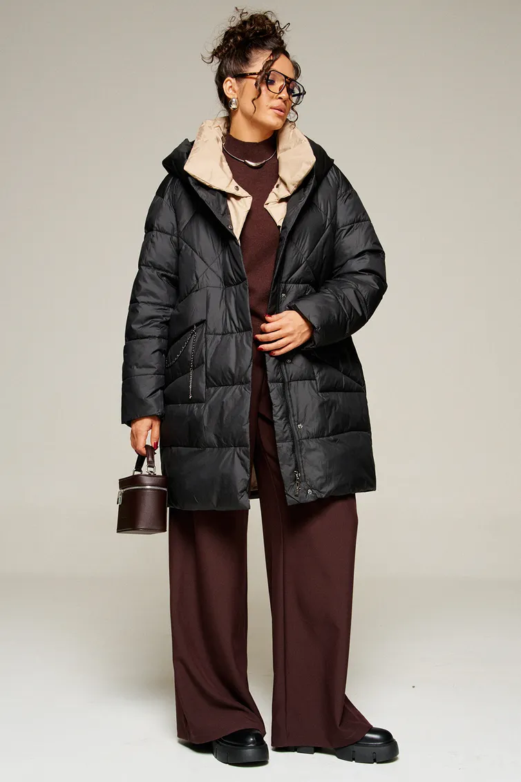 Coat Beautiful & Free #8010 chernyj