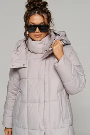 Coat Beautiful & Free #6247 sero-bezhevyj
