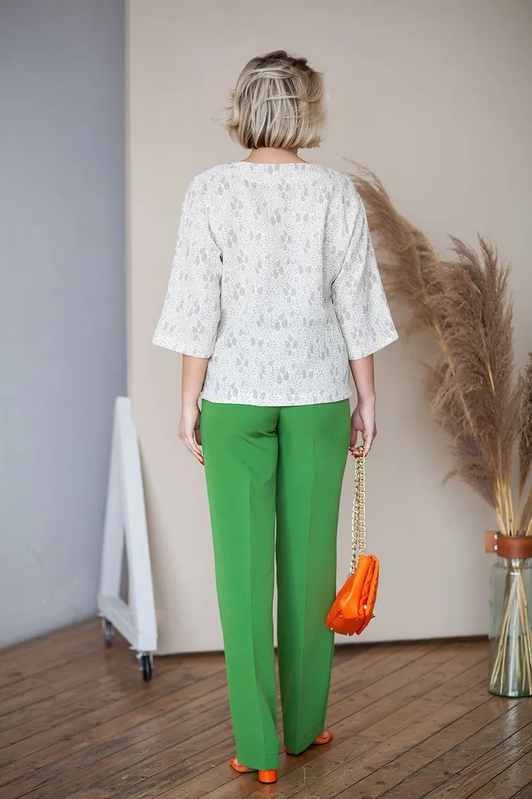 Blouse TOOK A LOOK & Angelika #TB-43m vetochki na bezhevom