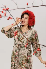 Sukienka Anelli Laurel #1805 kremovaya viola
