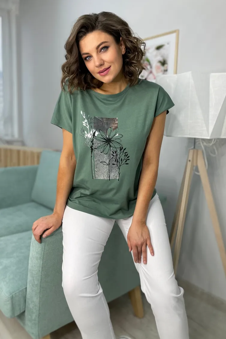 Koszulka Rumoda #2054 (korotkij rukav) zel serebro