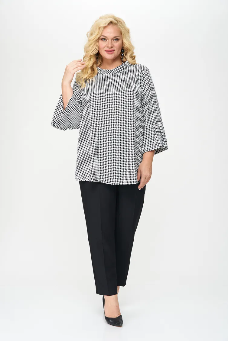 Bluzka Abbi #4022 belo-chernyj