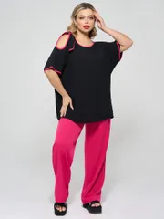Bluzka DORA plus #0324-1 chernyj nyud