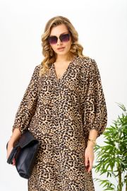 Платье Ava fashion арт. М-191 коричневый-бежевый