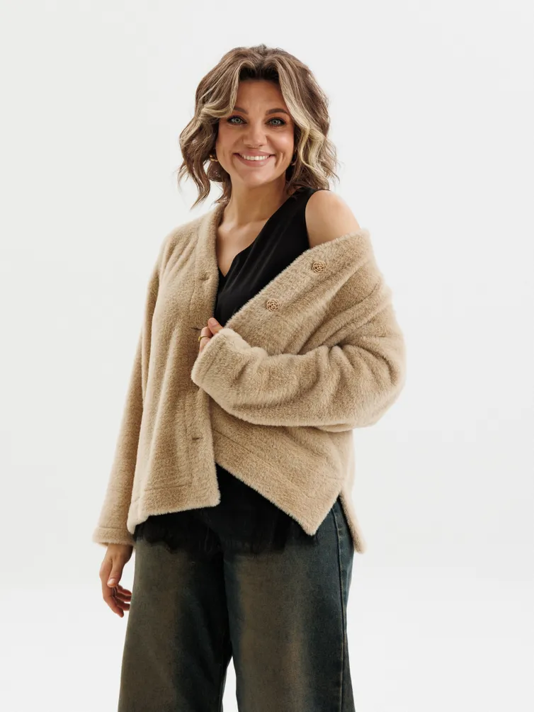 Cardigan Anelli Laurel #1661 bezhevyj pushistik