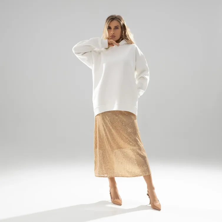 Bluza Z Kapturem CHARUTTI #Soprotivlenie bespolezno (white)