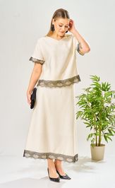 Костюм Ava fashion М-196 молочный-шампанское