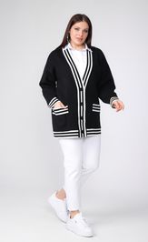 Кардиган BONADI 1884 черно-белый