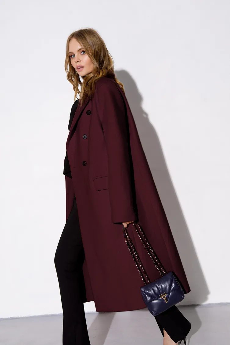 Coat Pirs #3881-burgundi