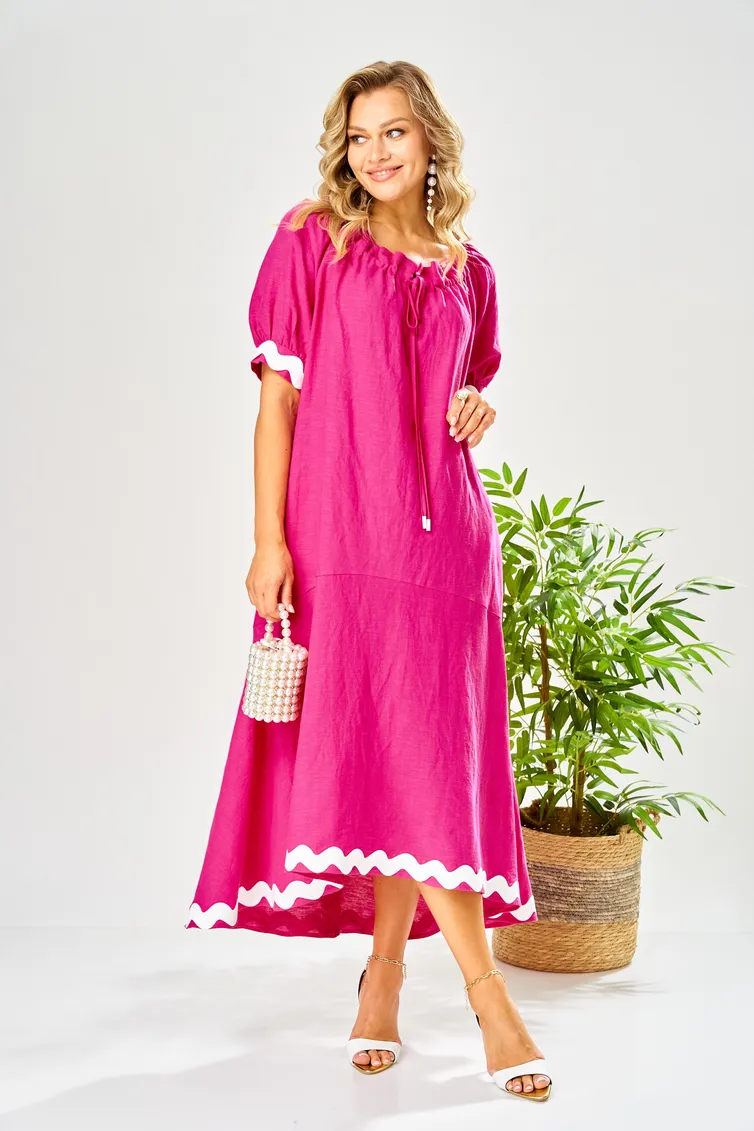 Dress Ava fashion #M-212 fuksiya