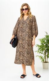 Платье Ava fashion М-191 коричневый-бежевый