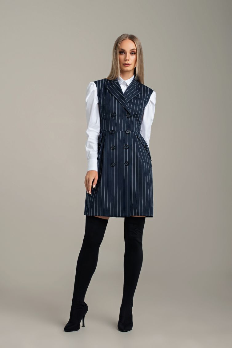 Dress MARIKA #361 t.sin v polosku