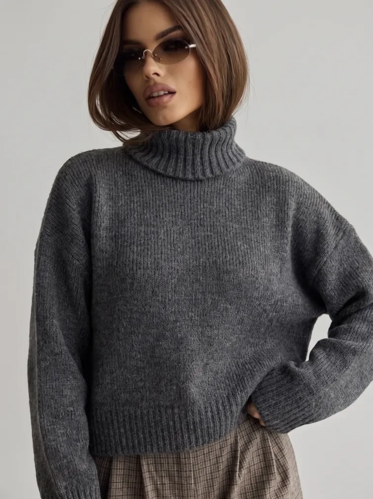 Sweter BELANGE #3504 mokryj asfalt