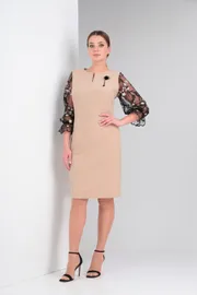 Sukienka Vilena-fashion #771 bezhevyj + chernyj