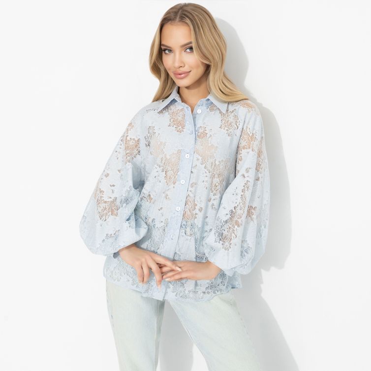 Блузка CHARUTTI арт. Теория красоты (дымчато-голубая)