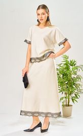 Костюм Ava fashion М-196 молочный-шампанское