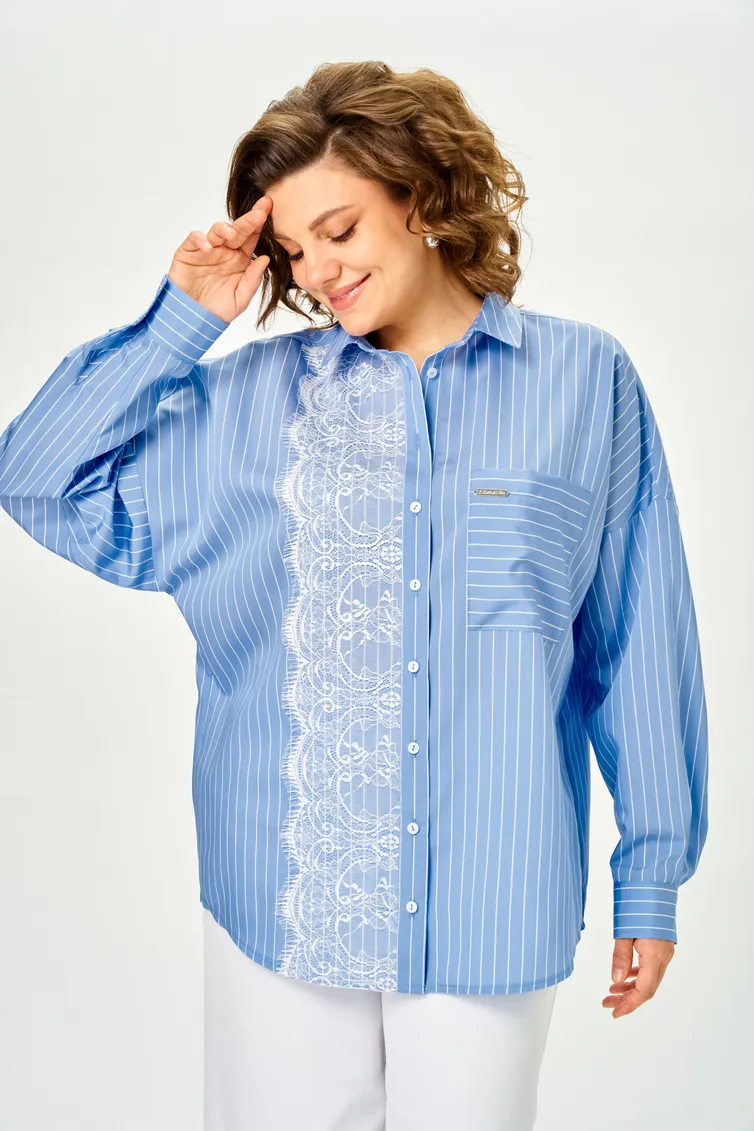 Рубашка Michel Chic арт. 800 голубой ажур