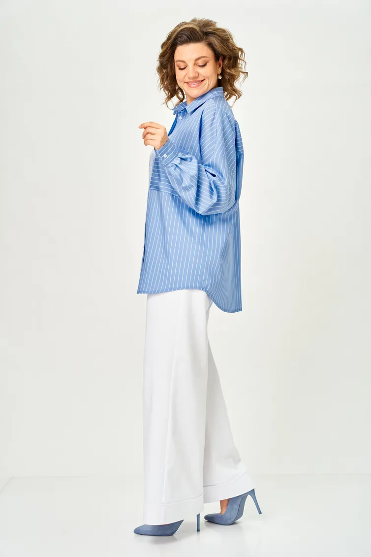Рубашка Michel Chic арт. 800 голубой ажур