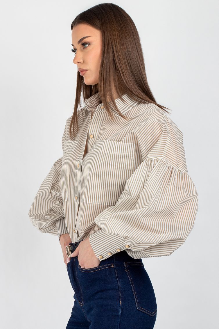 Blouse VIZAVI #745 bezhevaya poloska