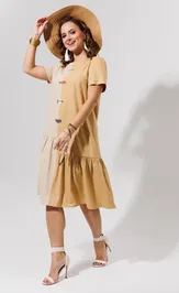 Платье Galean Style 968 беж+песоч