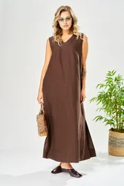 Dress Ava fashion #M-210 korichnevyj