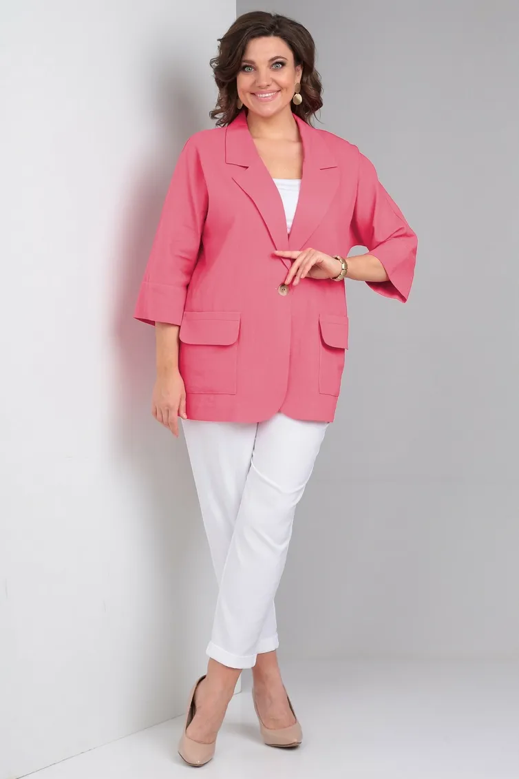 Garnitur Ladis Line #1487 korall + belyj