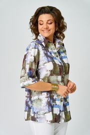 Блуза БелЭльСтиль арт. 881-336 голубой дизайн