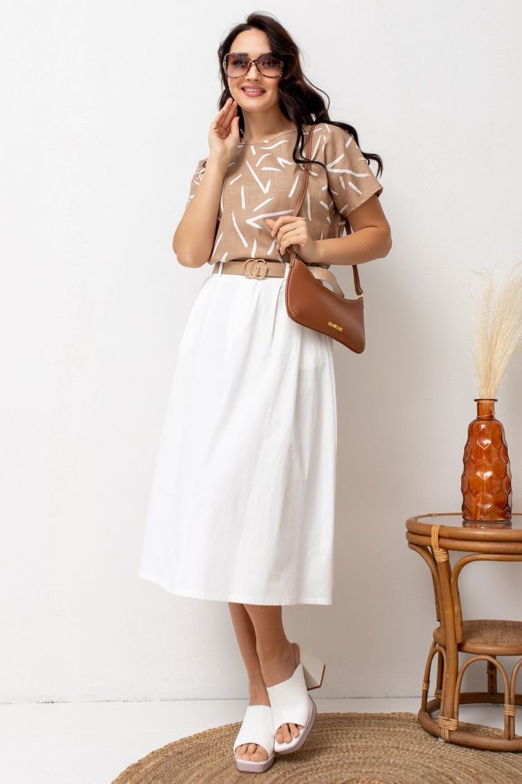 Bluzka TOOK A LOOK & Angelika #TB-97l bezh-geometriya