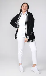 Sweter BONADI 1884 cherno-belyj