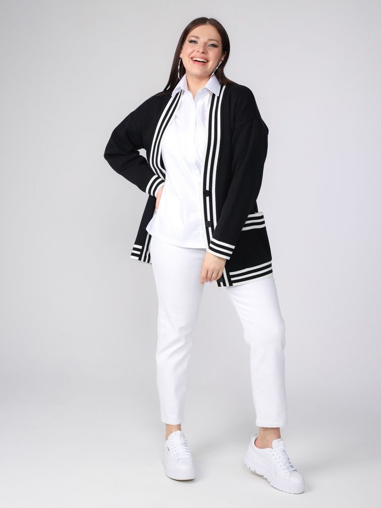 Кардиган BONADI арт. 1884 черно-белый