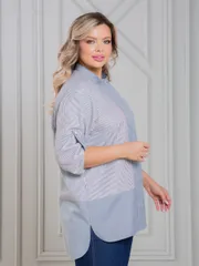 Блузка NOVITA арт. 1472 серая полоска