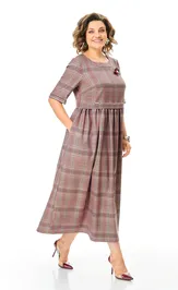 Sukienka Michel Chic 2132-2 brusnichnyj, kletka