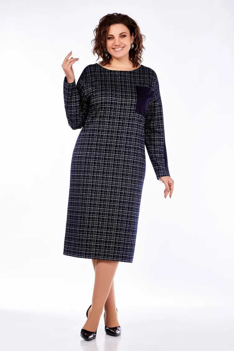 Sukienka Olga Style #S829 temno-sinij