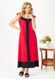 Платье Ava fashion арт. М-185 красный-черный