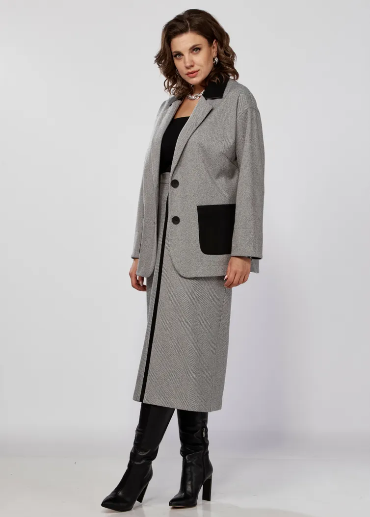 Żakiet Ava fashion #M-090 seryj
