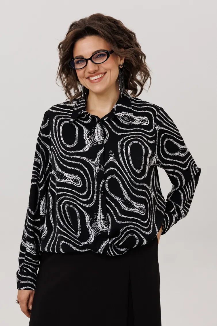 Blouse Anelli Laurel #1663 mramor nero