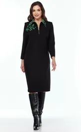 Dress Vilena-fashion 1021 chernyj+zelenyj leopard