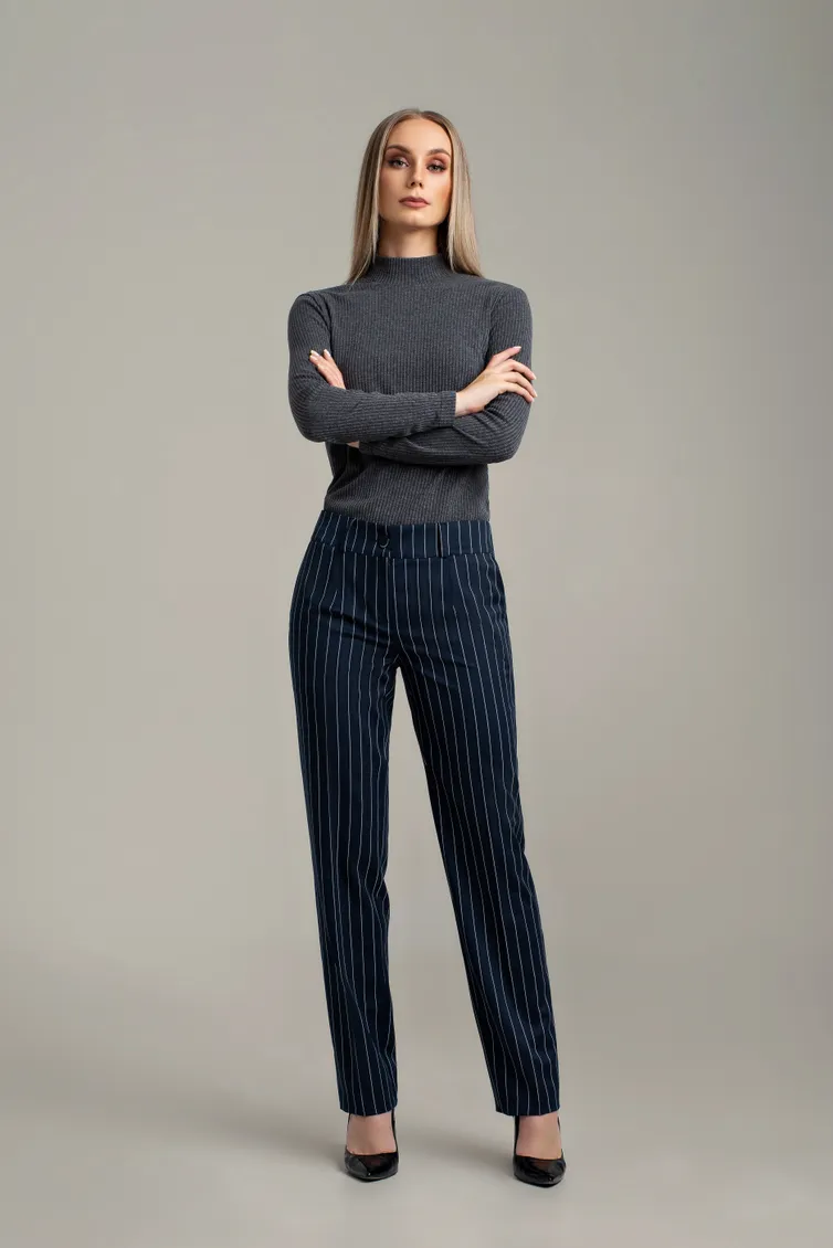 Trousers MARIKA #440/2 t. sinij v polosku