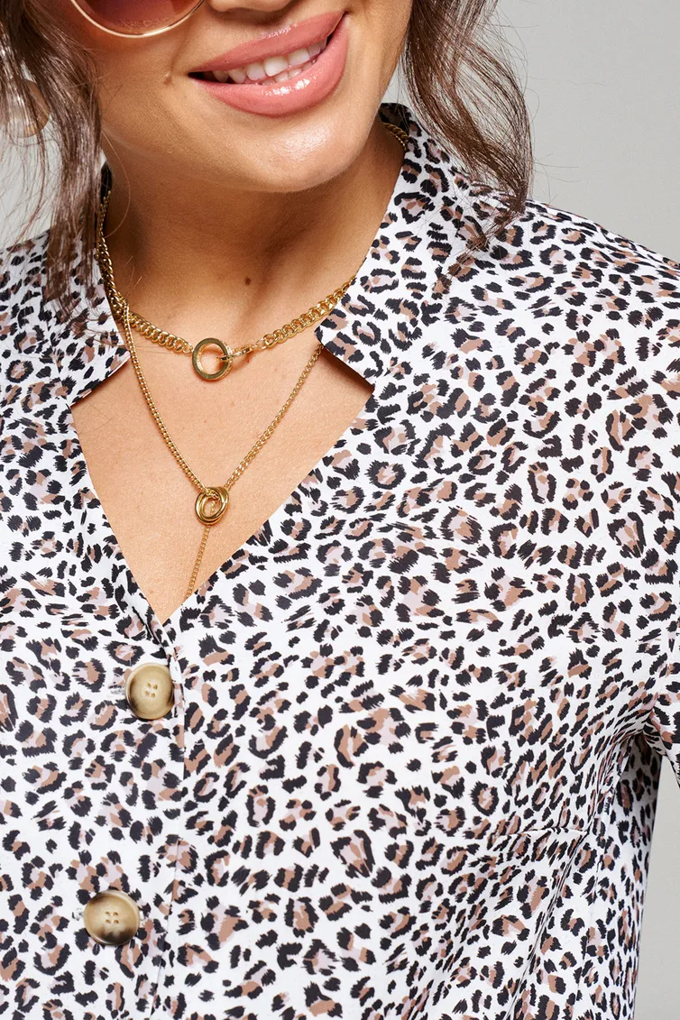 Zestaw Beautiful & Free #6079 leopard+seryj