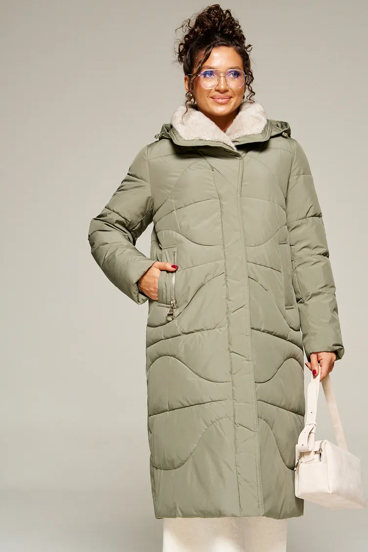 Coat Beautiful & Free #8012 olivkovyj