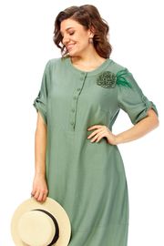 Платье Ольга Стиль арт. С1014 серо-зеленый