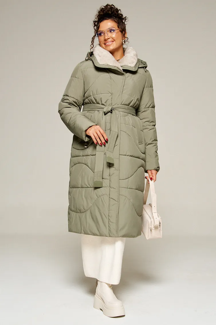 Coat Beautiful & Free #8012 olivkovyj